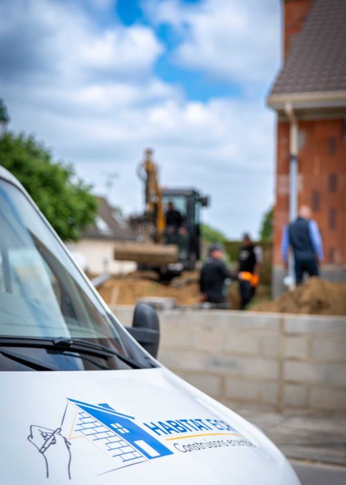 Travaux d'agrandissement de maison en briques par l’équipe Habitat ECR à Le Meux